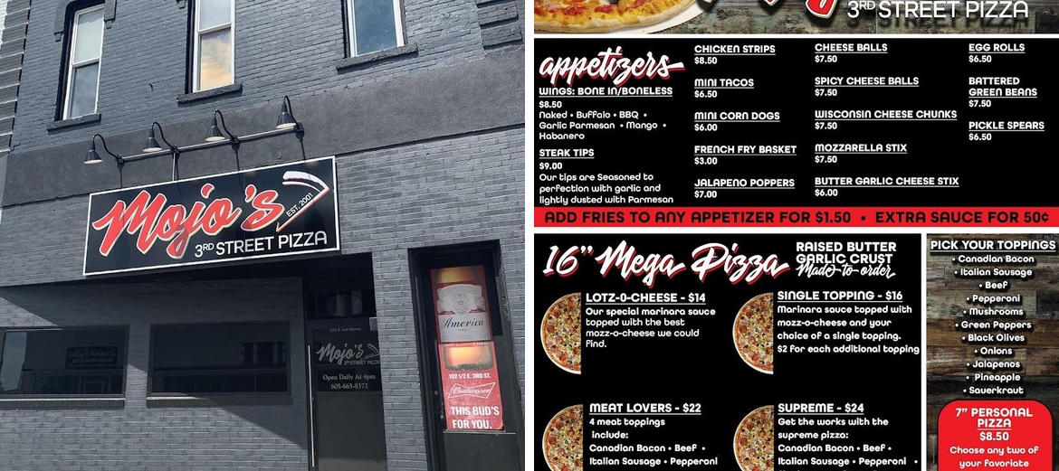 Mojo's 3rd Street Pizza Menu